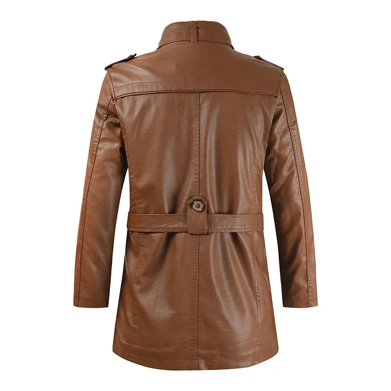 Elmont | Men's Long Leather Coat