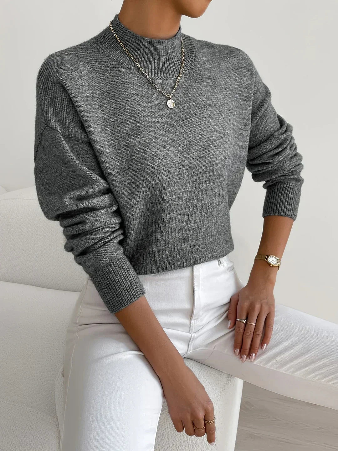 Sarah | Crew Neck Long Sleeve Sweater