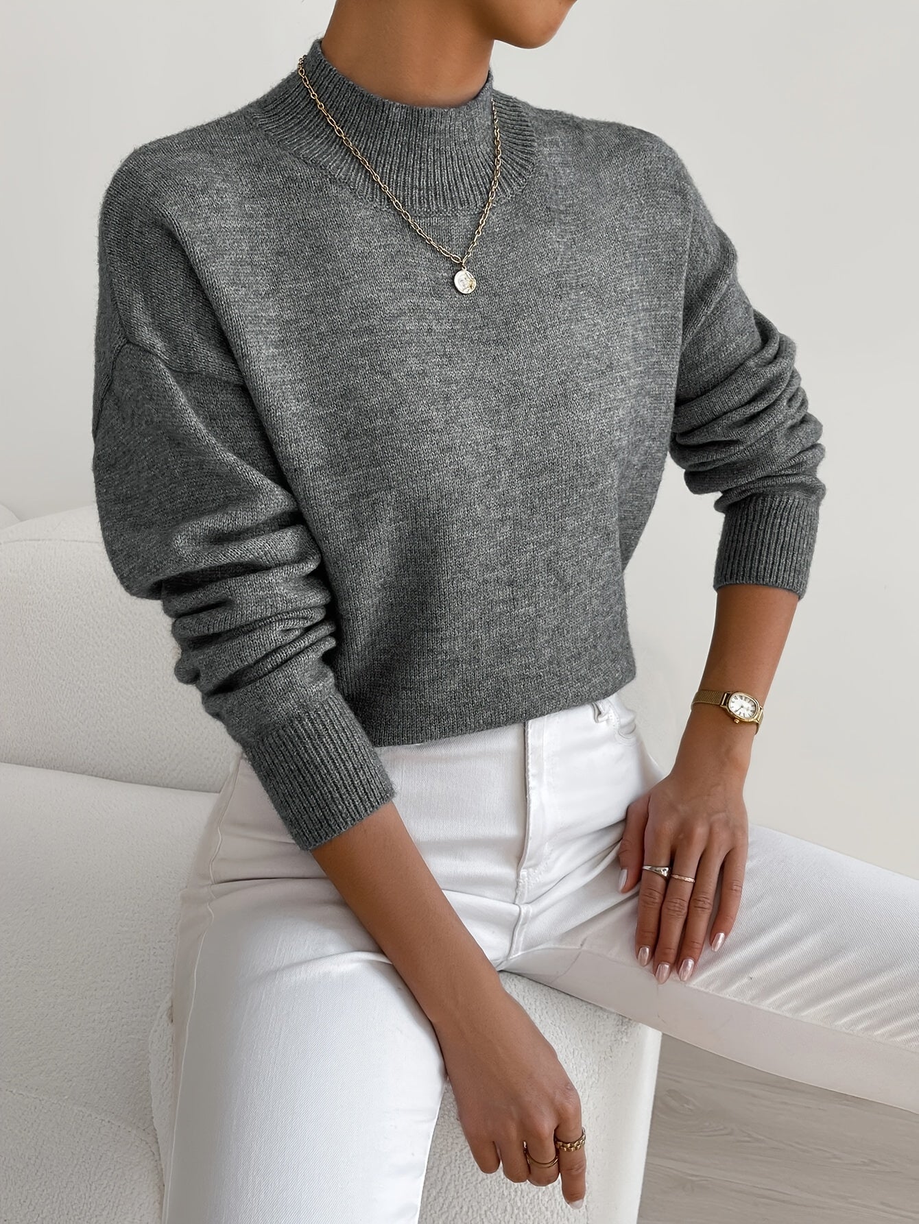 Elmont | High-Neck Knit Sweater