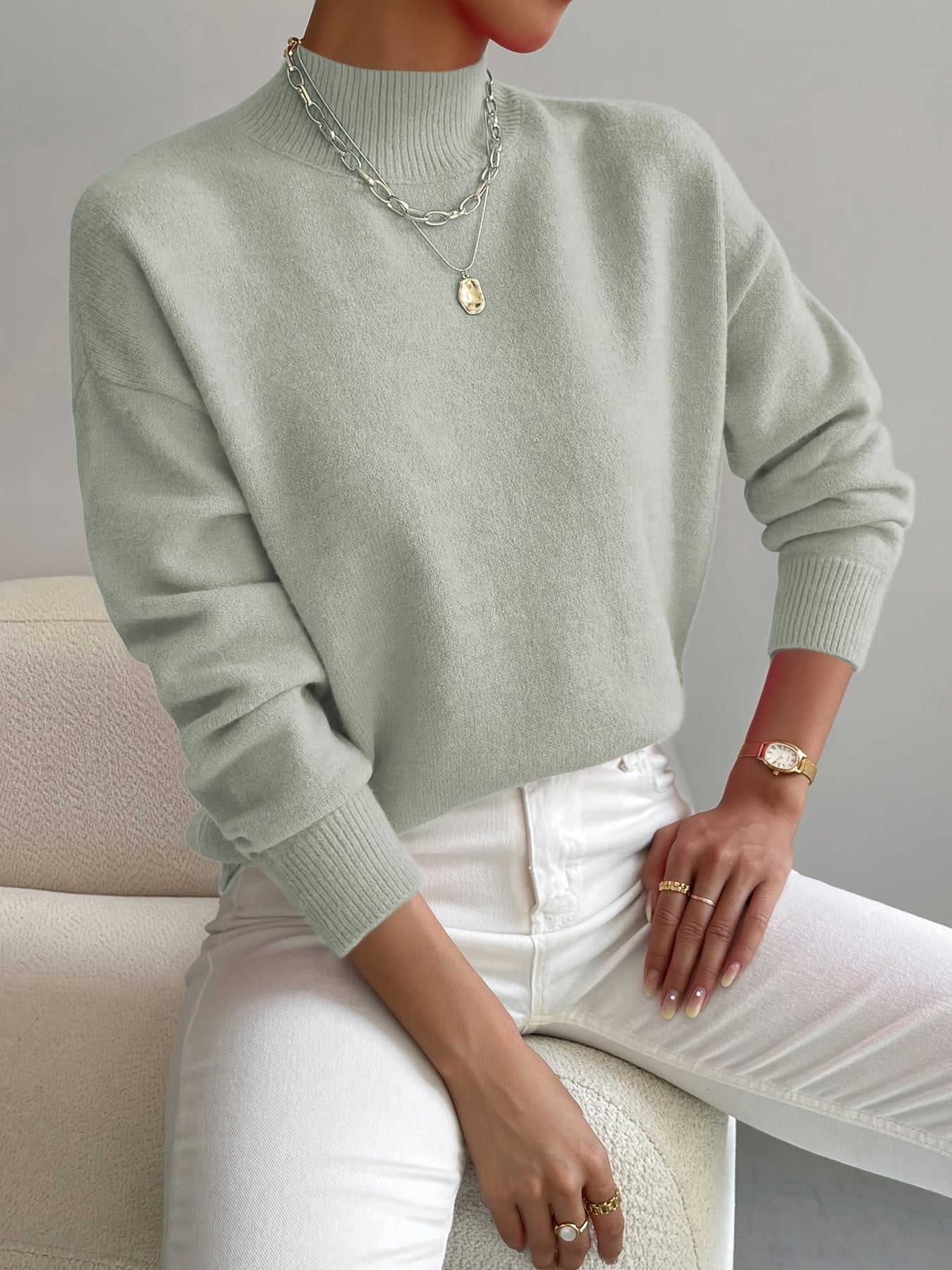 Elmont | High-Neck Knit Sweater