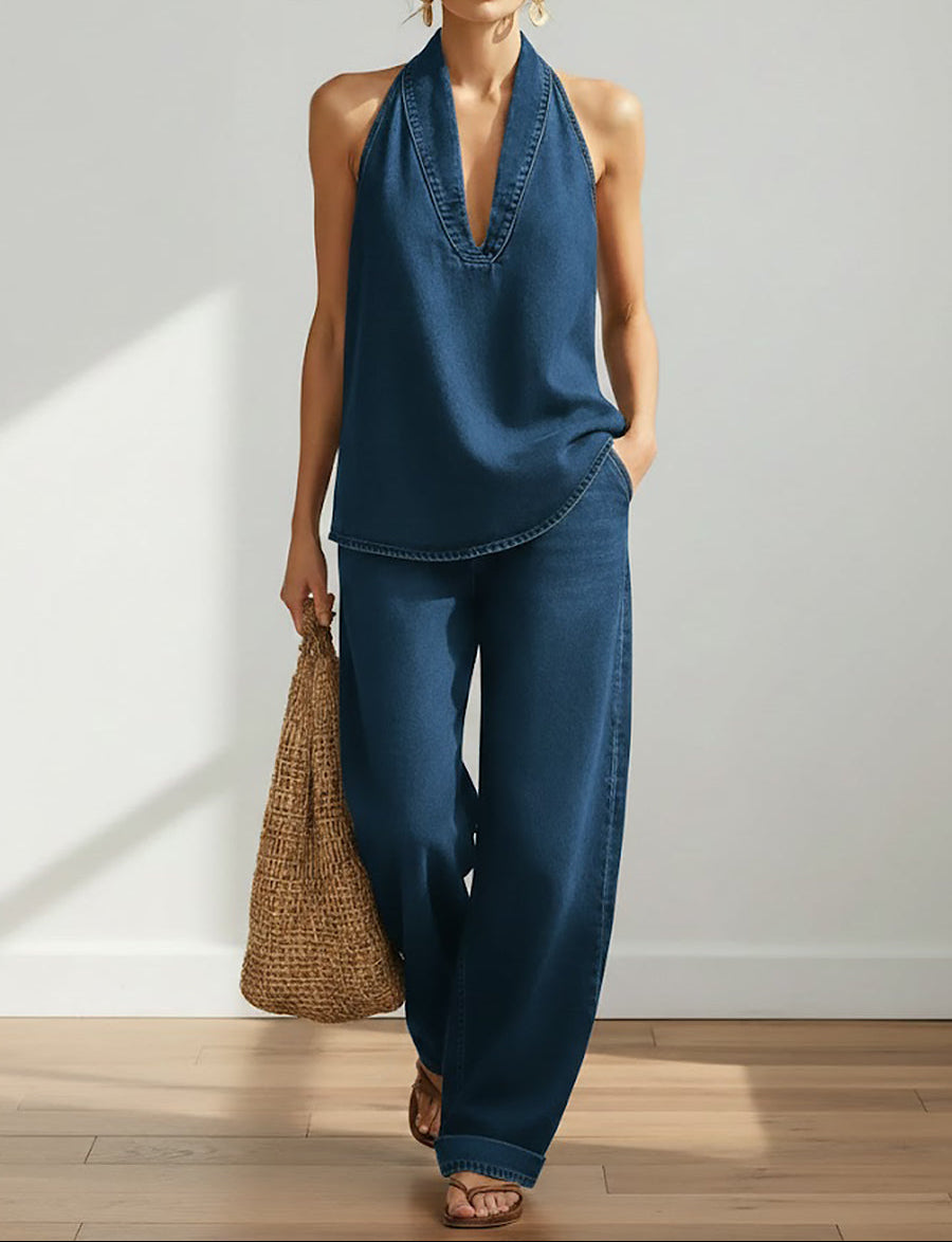 M&H | Denim-Look Two-Piece Set
