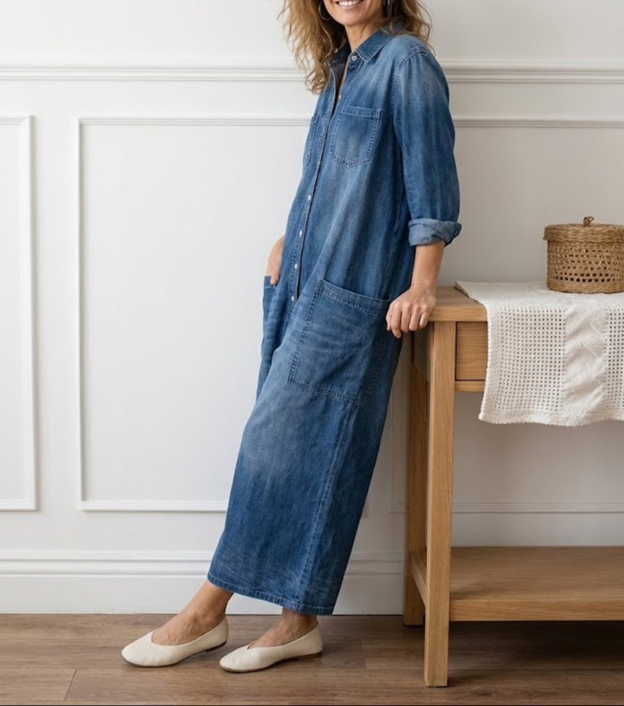 M&H | Vintage-Washed Denim Jumpsuit