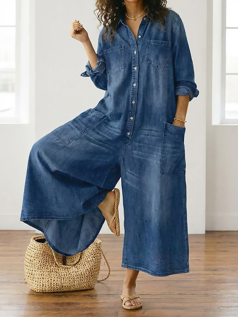 M&H | Vintage-Washed Denim Jumpsuit