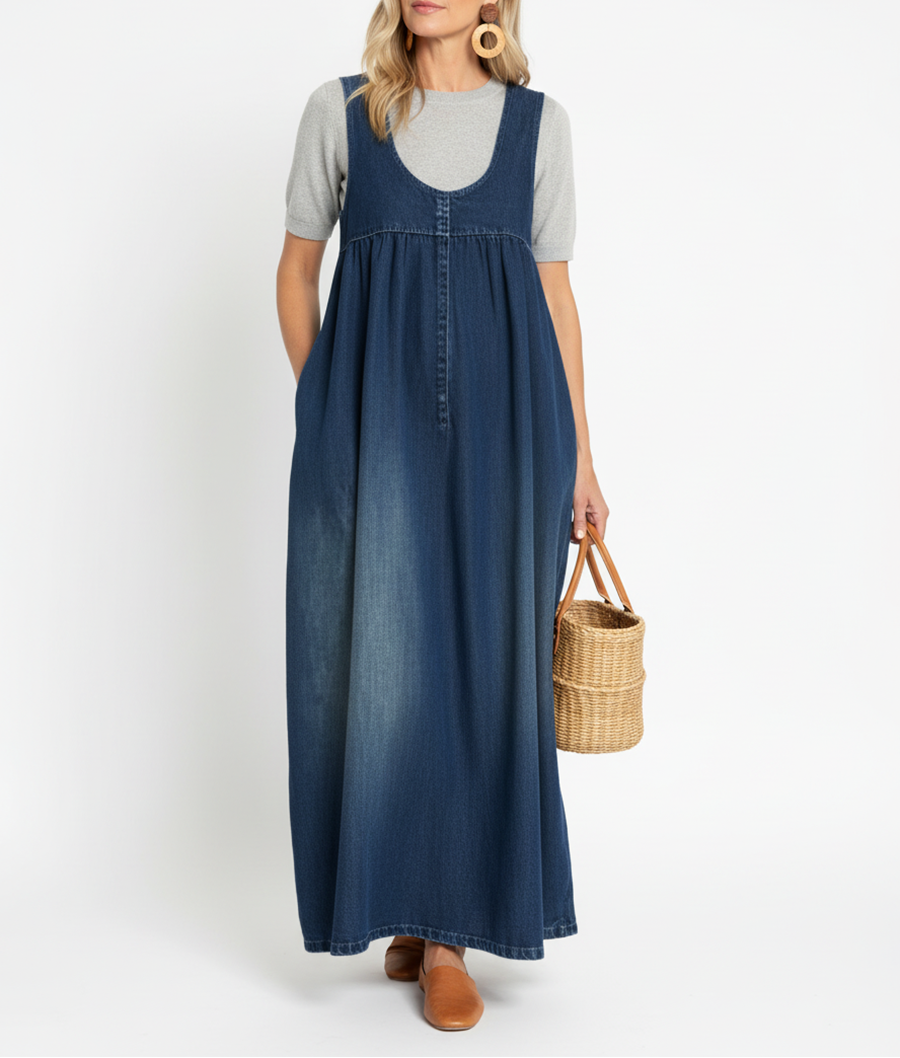 M&H | Denim-Look Maxi Dress