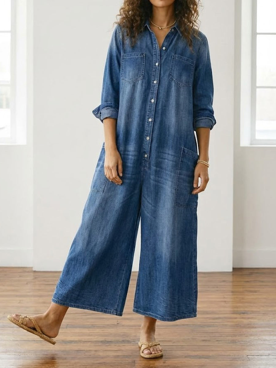 M&H | Vintage-Washed Denim Jumpsuit