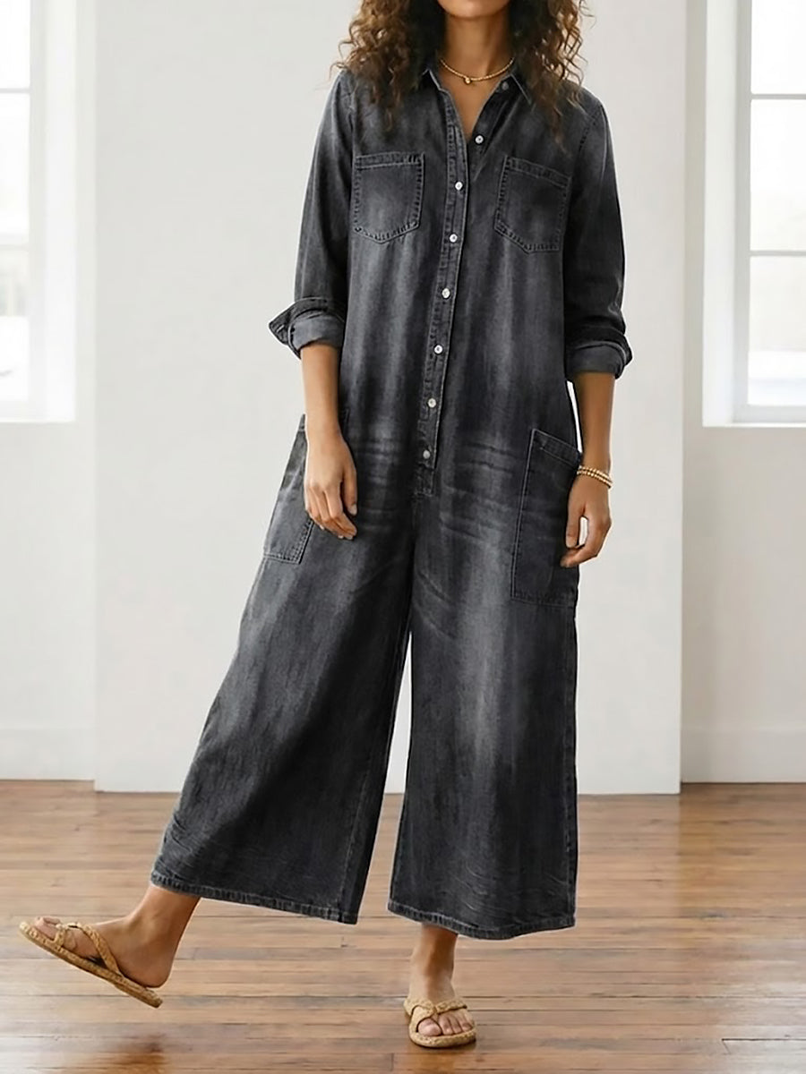 M&H | Vintage-Washed Denim Jumpsuit