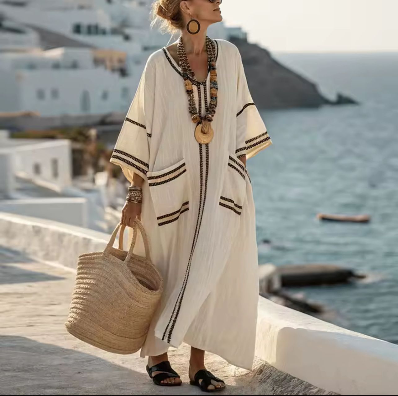 M&H | Dress with Striped Pockets