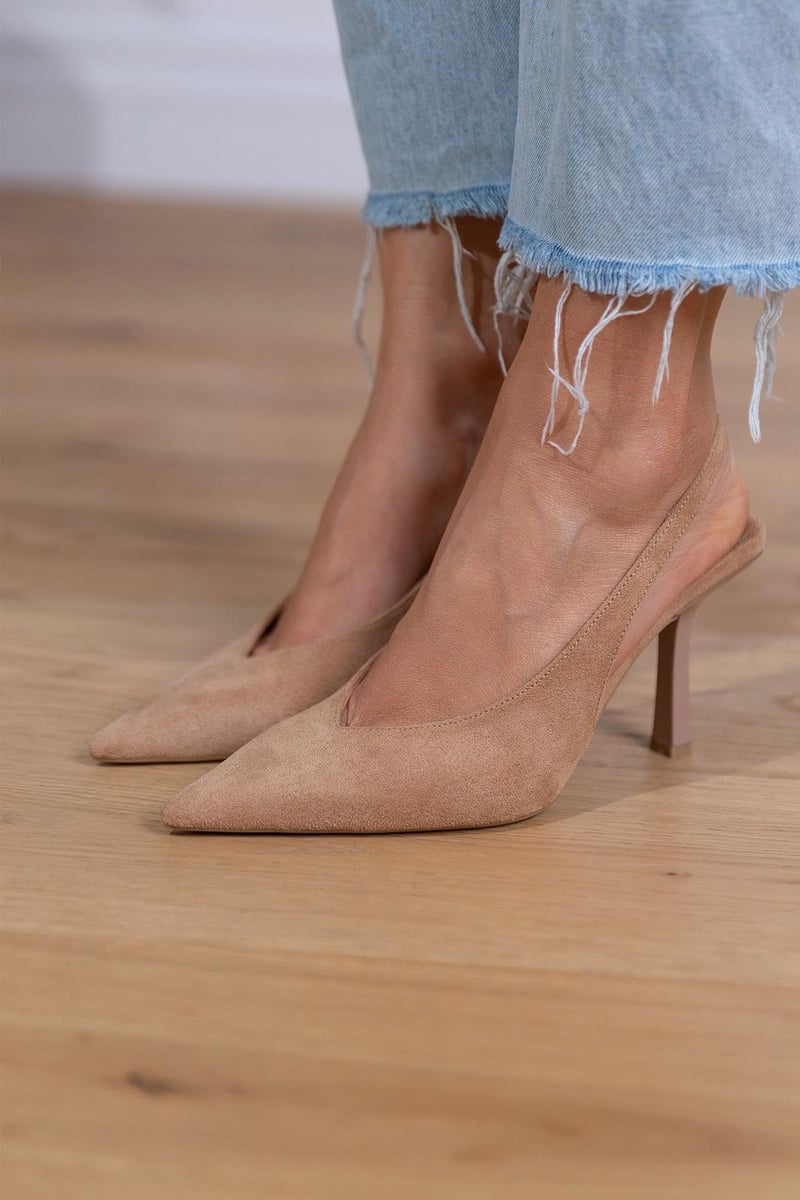 Elmont | Nude Slingback Heels