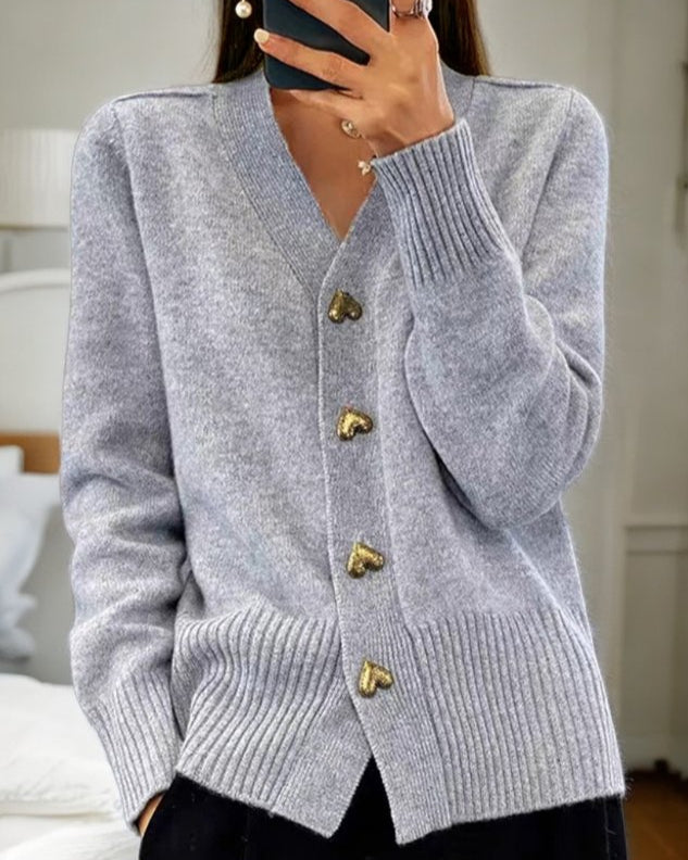 Sarah | V Neck Button Front Cardigan