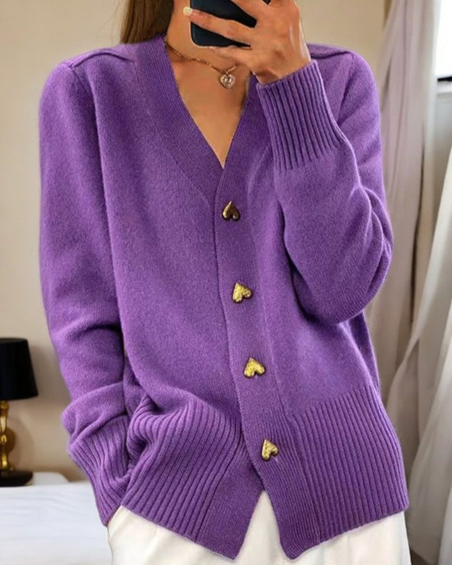 Sarah | V Neck Button Front Cardigan