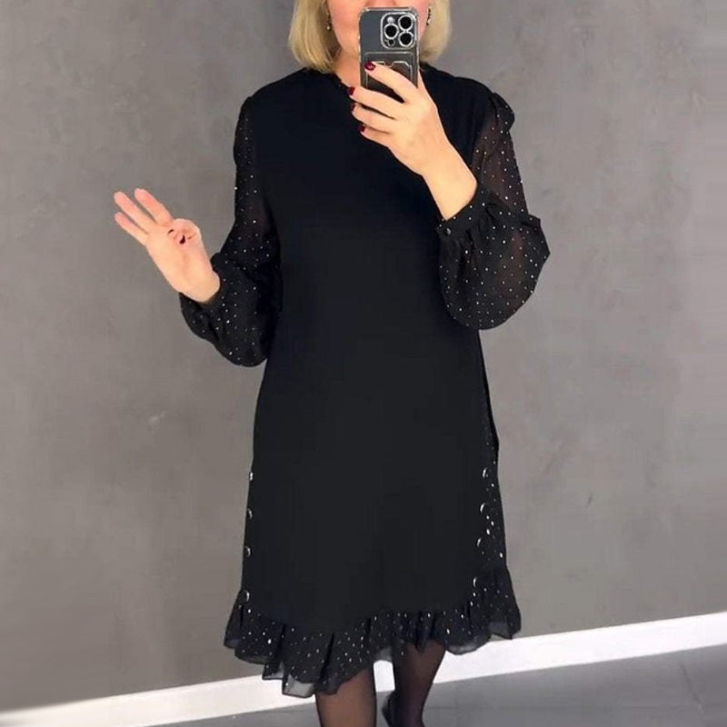 Elmont | Sheer-Sleeve Gradient Evening Dress