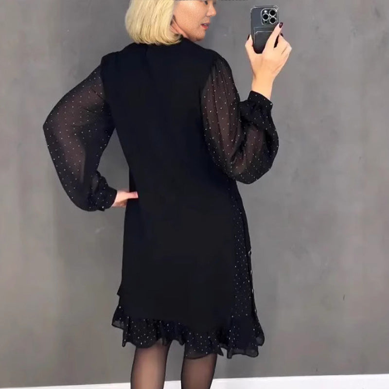 Elmont | Sheer-Sleeve Gradient Evening Dress