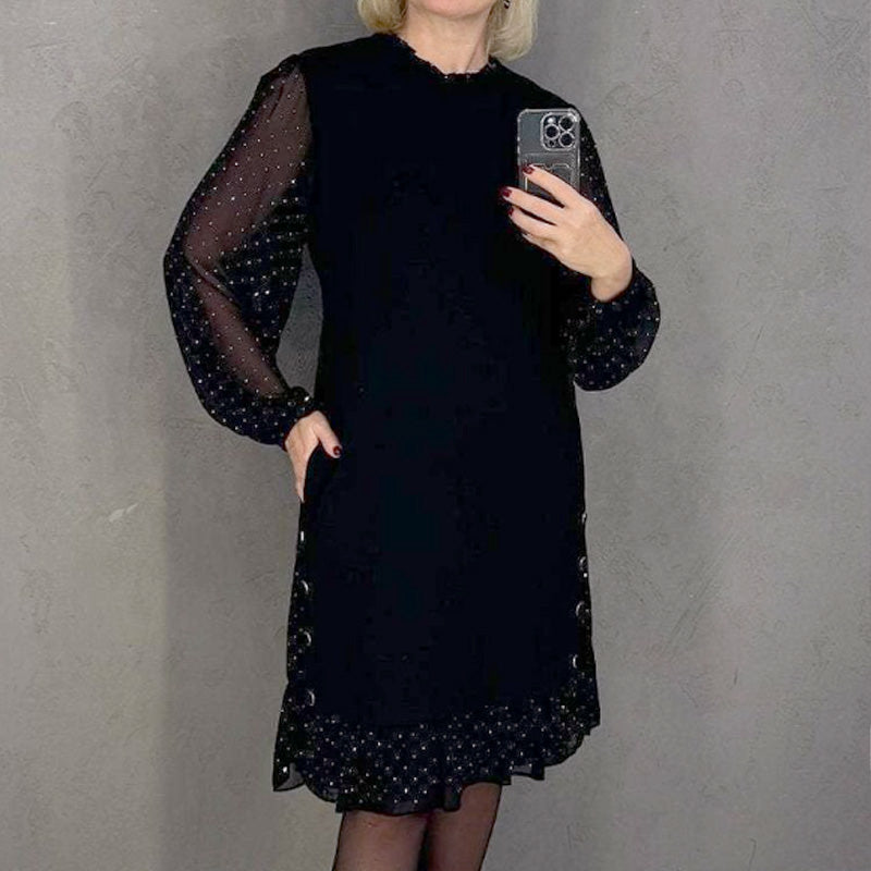 Elmont | Sheer-Sleeve Gradient Evening Dress