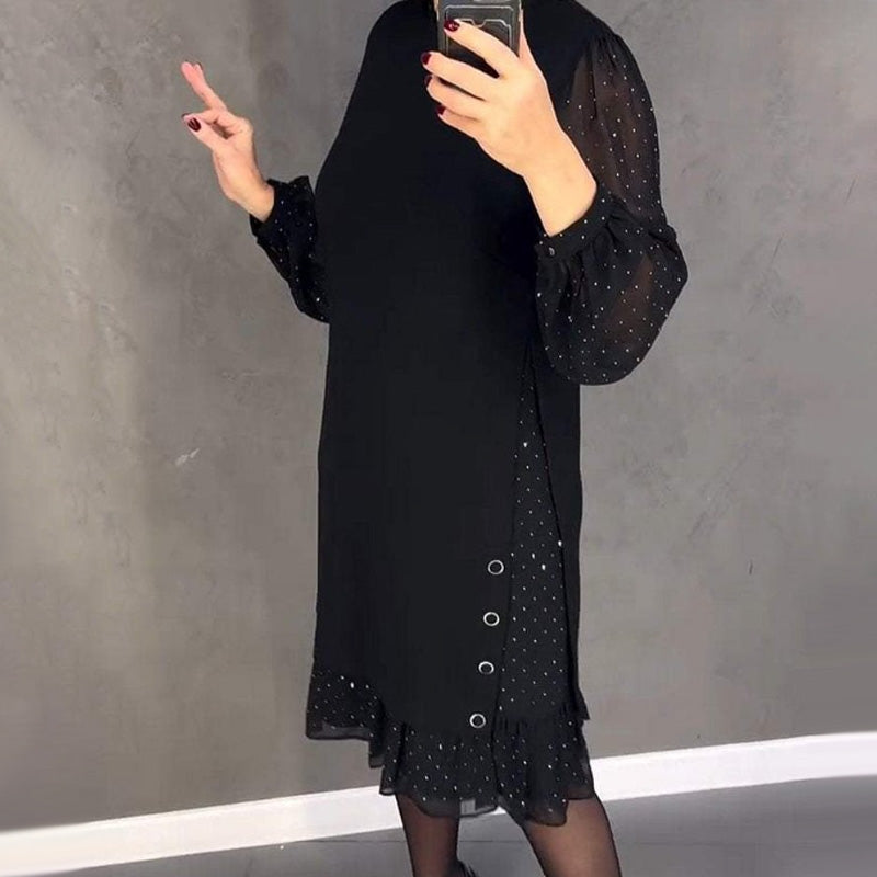 Elmont | Sheer-Sleeve Gradient Evening Dress
