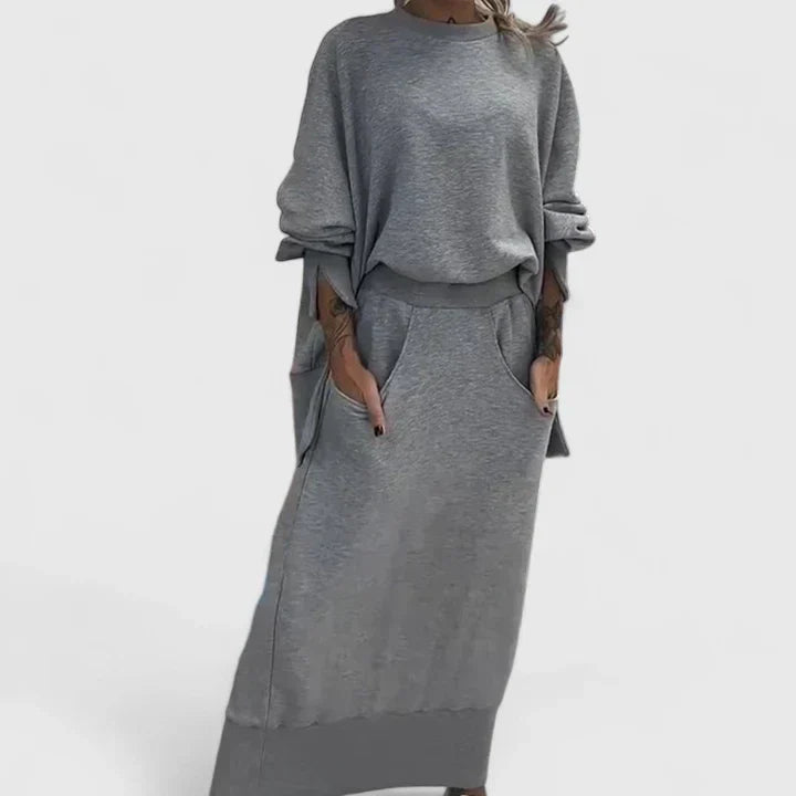 M&H | Two-Piece Set with Side-Slit Sweatshirt