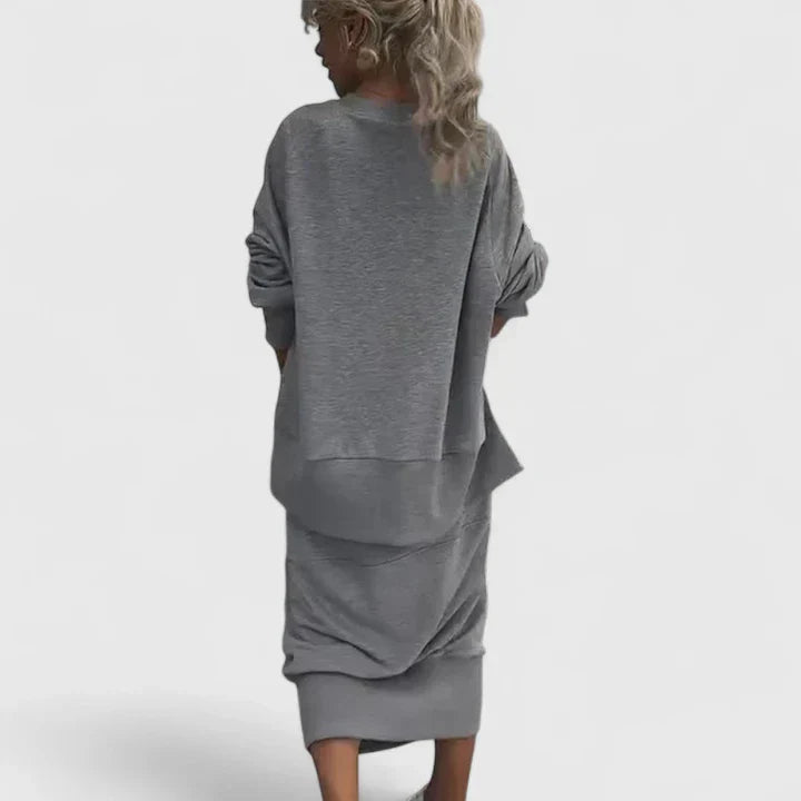 M&H | Two-Piece Set with Side-Slit Sweatshirt