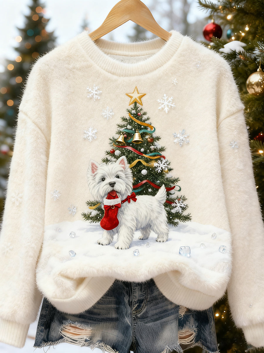 Elmont | Women's Retro Christmas Animal Print Flannel Top