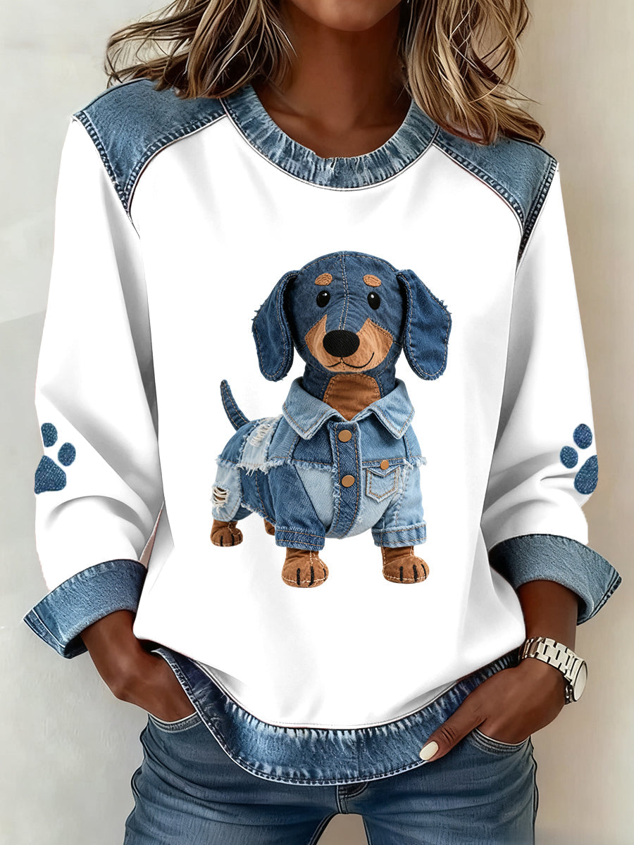 Elmont | Women's Patchwork Dachshund Hoodie