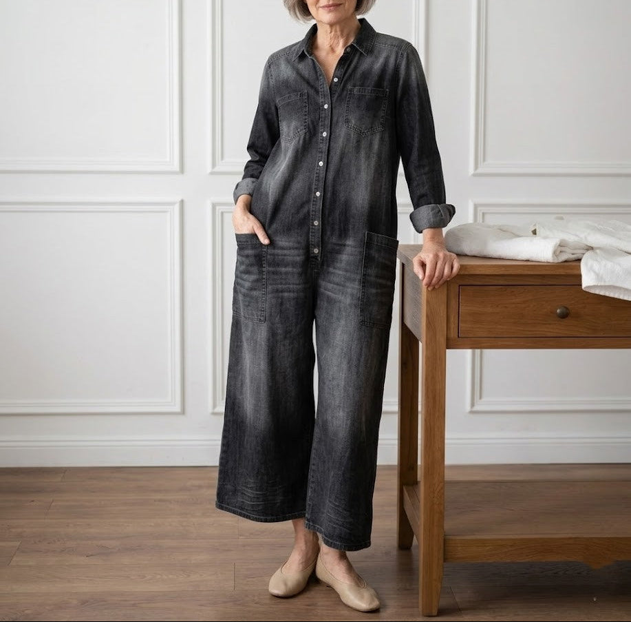 M&H | Vintage-Washed Denim Jumpsuit