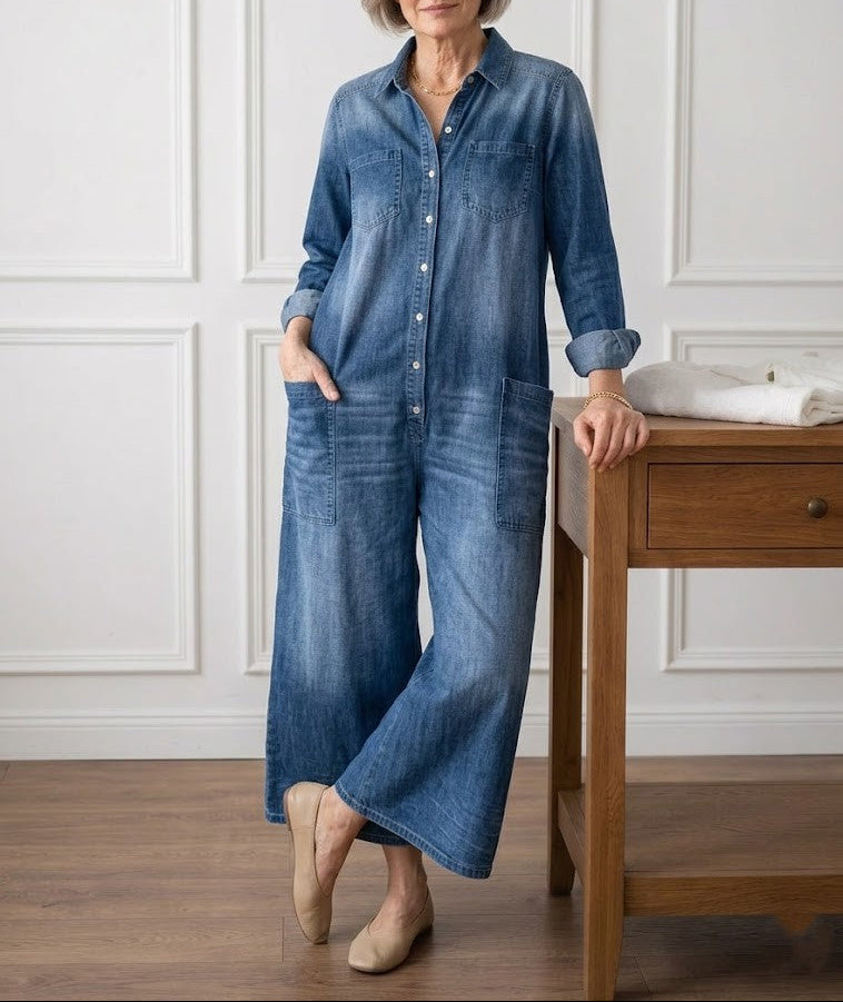 M&H | Vintage-Washed Denim Jumpsuit