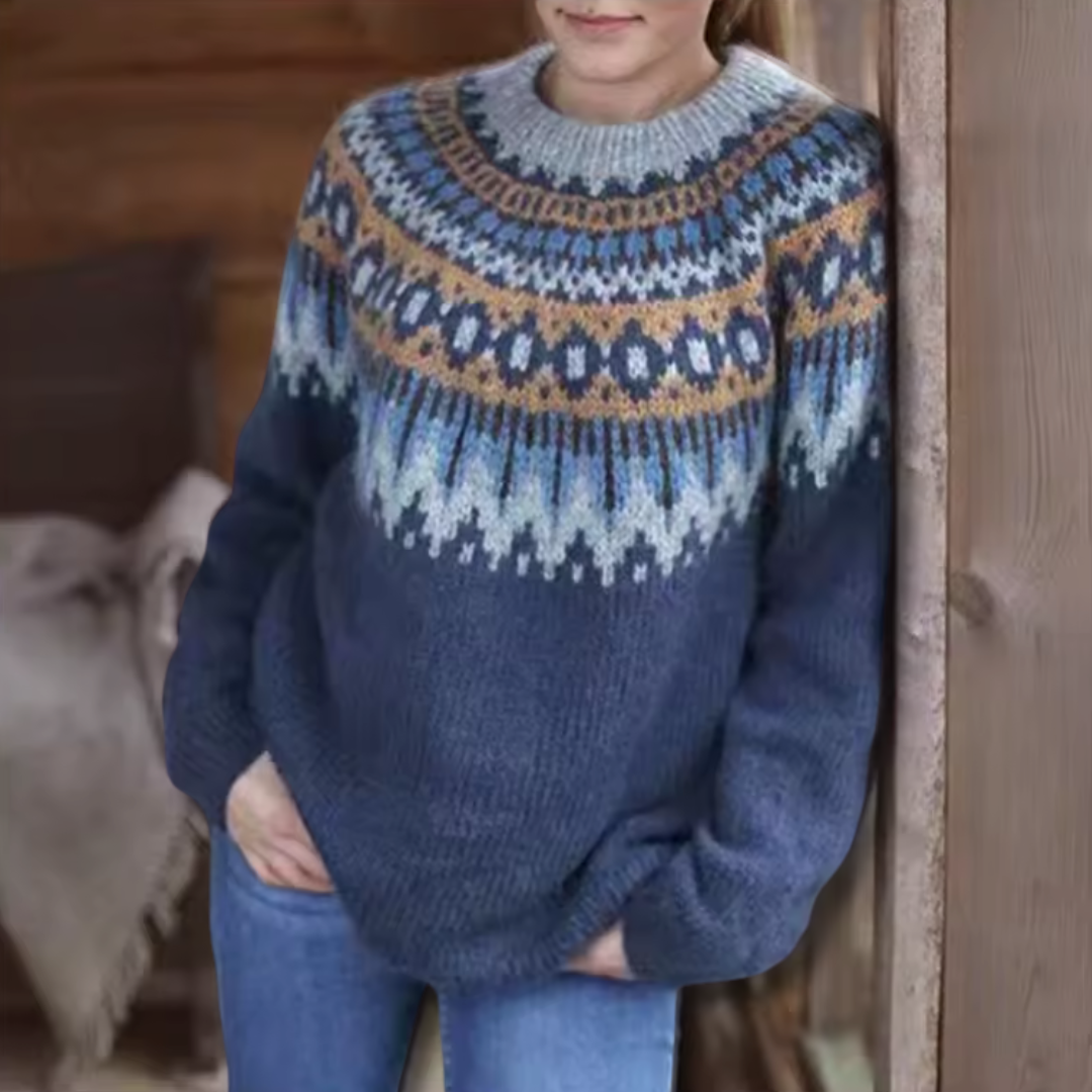 Elmont | Wool-Blend Nordic Yoke Sweater