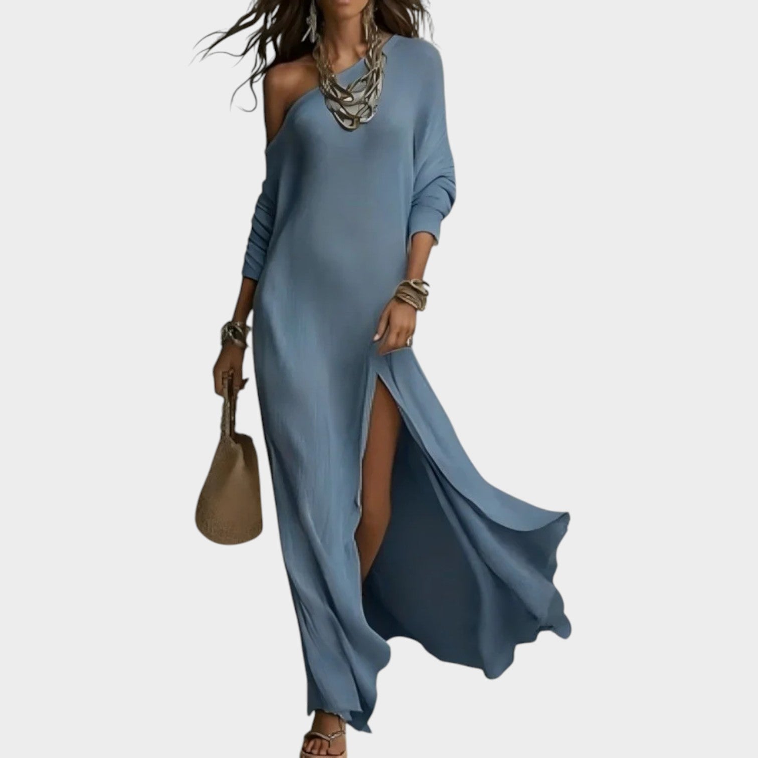 Monica | One-Shoulder Maxi Dress with High Side Slit